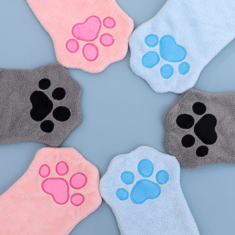 Adorable Pet Paw Grooming & Drying Mitt - Super Absorbent Fleece Material(pink) - view 3