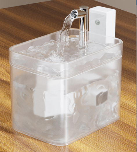 Matte White Wireless Sensor Pet Water Fountain - 1.5L Automatic Filtered Dispenser - view 2