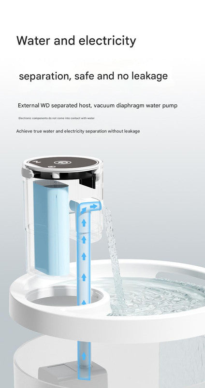 Blue Wireless Automatic Pet Water Fountain - 2.2L Motion Sensor Dispenser - view 4
