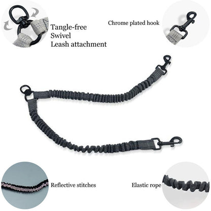 Black Pet Double-Ended Rope + 1.5M Leash - Easy to walk two dogs, tangle-free design - view 6
