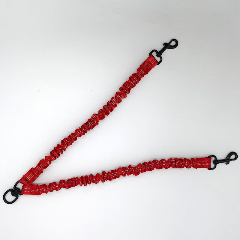 Red Pet Double-Ended Rope + 1.5M Leash - Easy to walk two dogs, tangle-free design - view 2