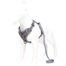 Grey Reflective Mesh Dog Harness and Leash Set - Adjustable No-Pull Vest - L - view 2