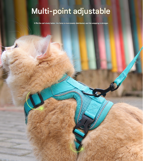 Grey Reflective Mesh Dog Harness and Leash Set - Adjustable No-Pull Vest - L - view 6