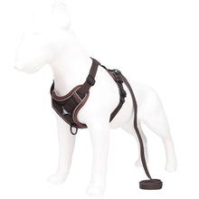 Brown Reflective Mesh Dog Harness and Leash Set - Adjustable No-Pull Vest - L - view 2