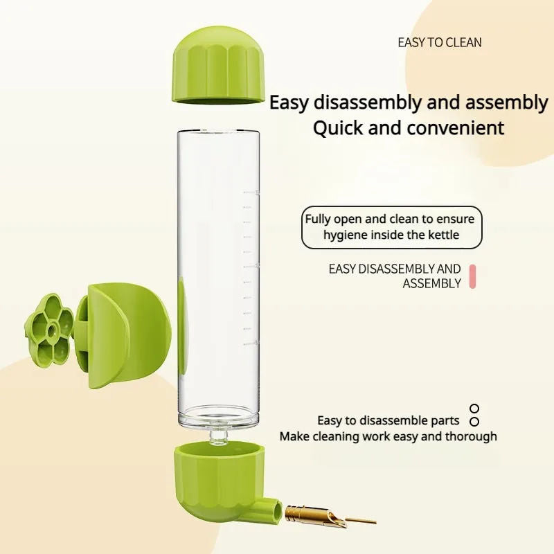 Green Automatic Bird Water Feeder Bottle (200ml) - Leakproof No-Drip Dispenser for Parrots - view 4