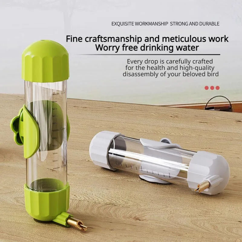 Brown Automatic Bird Water Feeder Bottle (200ml) - Leakproof No-Drip Dispenser for Parrots - view 3