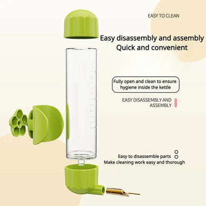 White Automatic Bird Water Feeder Bottle (200ml) - Leakproof No-Drip Dispenser for Parrots - view 4