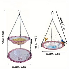 Grey Easy Clean Hanging Bird Feeder - Double Layer Durable Plastic Design for Patios - view 2