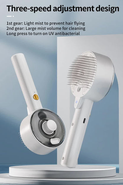 Pink Rechargeable Pet Grooming Brush with UVC Sterilizer & Mist Spray - view 5