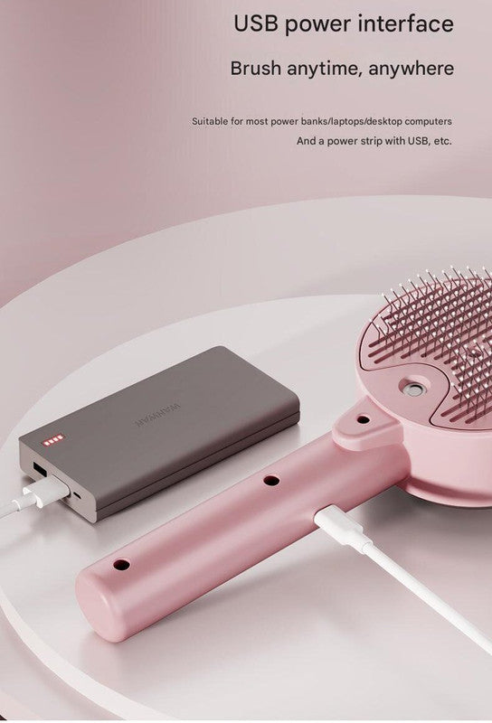 Pink Rechargeable Pet Grooming Brush with UVC Sterilizer & Mist Spray - view 7