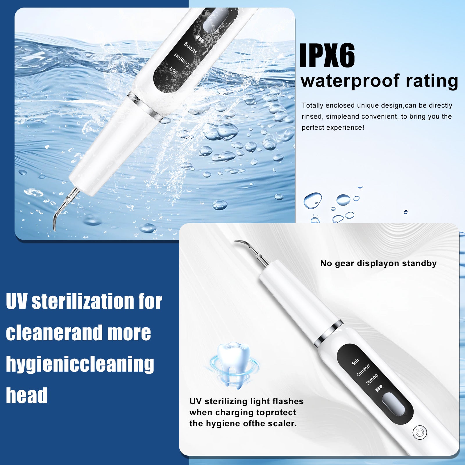 Black Professional Pet Dental Cleaning Kit - Ultrasonic Scaler, Tools & 3 Modes - view 4