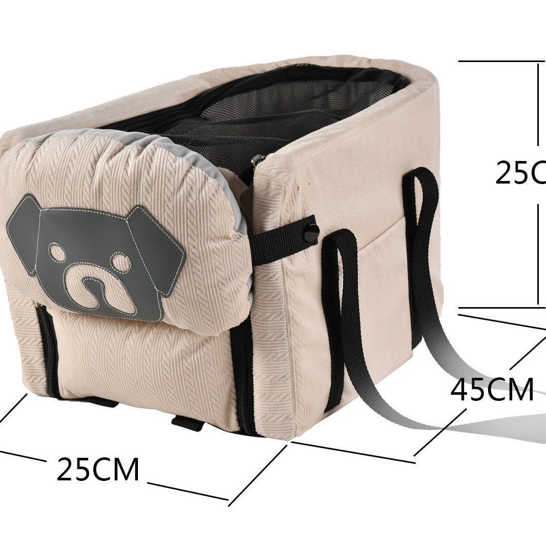 Grey Pet Car Booster Seat for Small Dogs & Cats - Safe Travel Carrier Bed - view 2