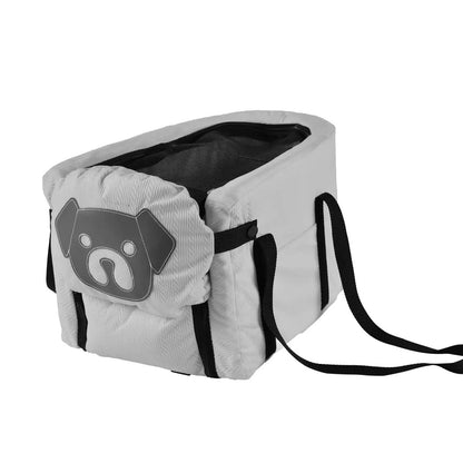 Grey Pet Car Booster Seat for Small Dogs & Cats - Safe Travel Carrier Bed - view 3