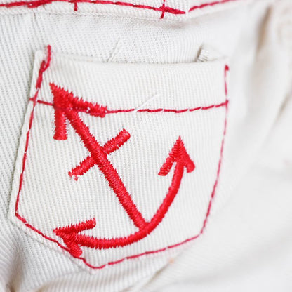 Red Cute Sailor Dog Outfit - Striped Shirt & Anchor Overalls for Small Dogs (Size : L) - view 5