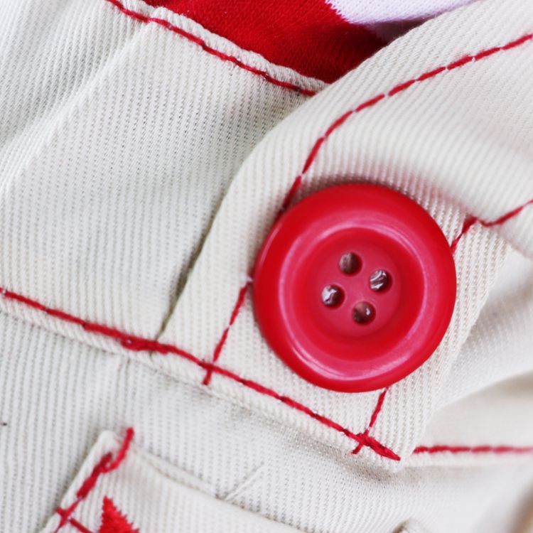 Red Cute Sailor Dog Outfit - Striped Shirt & Anchor Overalls for Small Dogs (Size : M) - view 3