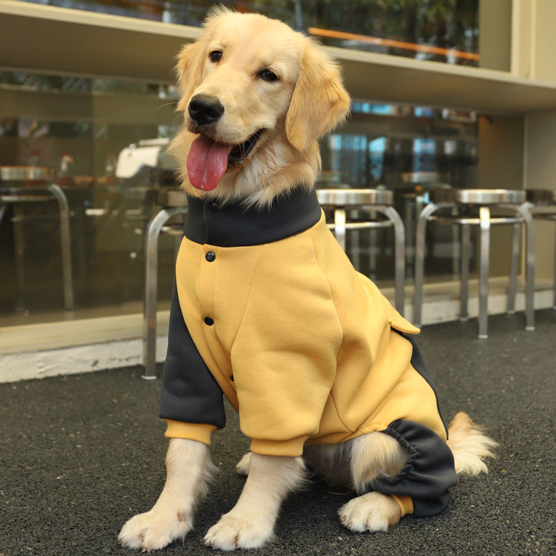 Turmeric Sporty Dog Onesie with Back Zipper & Pockets - For Medium/Large Dogs (Size : 3XL) - view 2