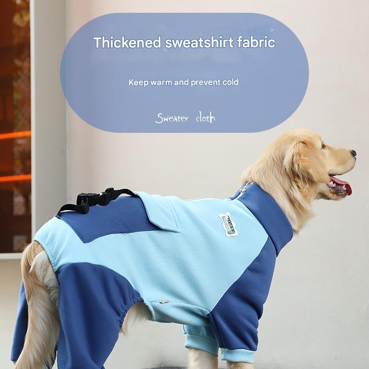 Turmeric Sporty Dog Onesie with Back Zipper & Pockets - For Medium/Large Dogs (Size : 3XL) - view 3
