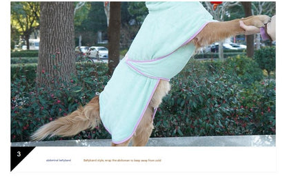 Pink Hooded Dog Bathrobe - Super Absorbent, Adjustable Fit, Cozy Pet Towel (Size : M) - view 6