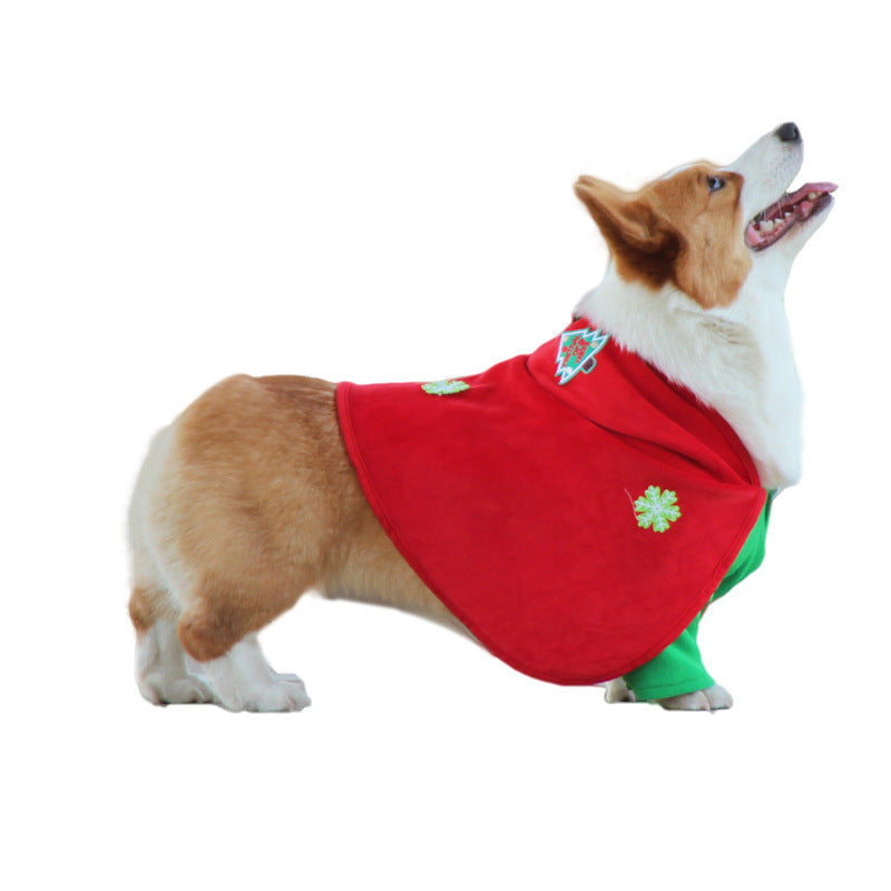 Christmas Dog Costume - Festive Hooded Cape & Green Jumpsuit Outfit (Size : L) - view 4