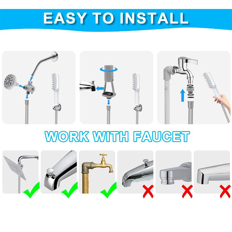 Handheld Pet Grooming Shower Sprayer - With Comb Teeth Hose & Adapters - view 5