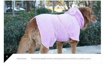 Green Hooded Dog Bathrobe - Super Absorbent, Adjustable Fit, Cozy Pet Towel (Size : M) - view 7
