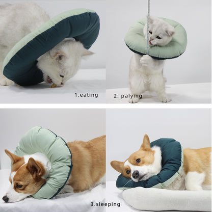 Green Adjustable Soft Elizabethan Collar for Pets - Comfortable Recovery Aid - S - view 3