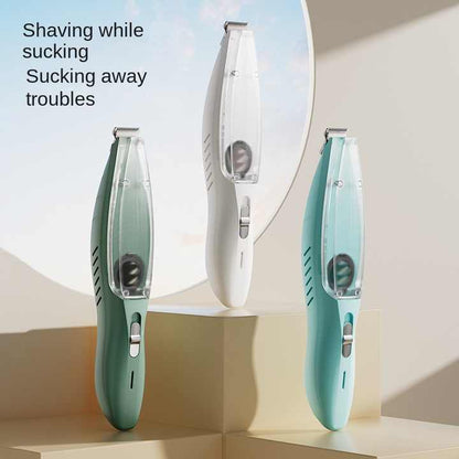 White Rechargeable Pet Grooming Clipper with Built-in Vacuum - Low Noise Hair Trimmer for Dogs & Cats - view 2