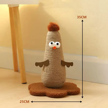 Coffee Adorable Chick Cat Scratching Post - Durable Sisal Rope Scratcher Toy for Cats & Kittens