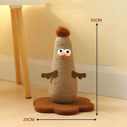 Pink Adorable Chick Cat Scratching Post - Durable Sisal Rope Scratcher Toy for Cats & Kittens - view 3