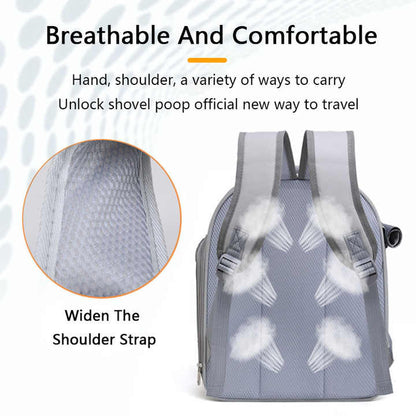 Beige And Yellow Spacious Pet Carrier Backpack with Clear Window - Comfortable Travel Bag for Cats & Small Dogs - view 5