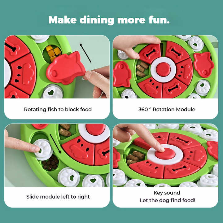 Green Interactive Pet Puzzle Feeder Toy - Slow Eating & Mental Stimulation Game for Dogs & Cats - view 7