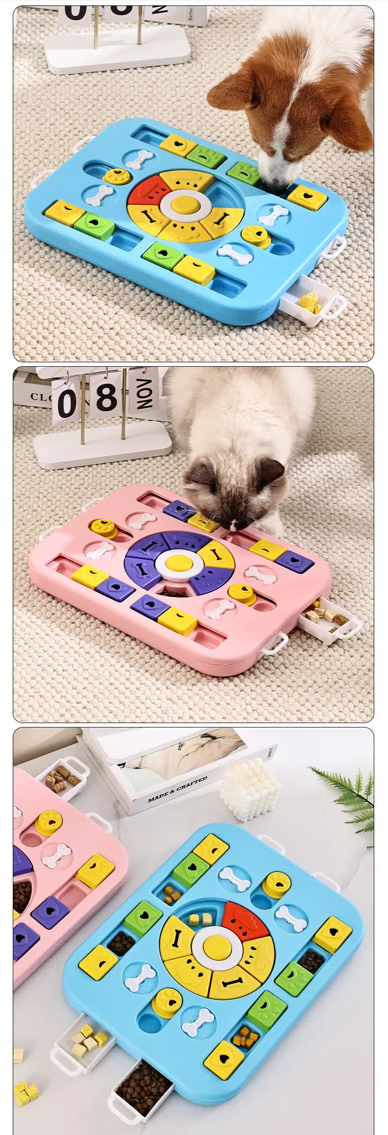 Pink Advanced Interactive Dog Puzzle Toy - Multi-Mechanism Treat Dispensing Slow Feeder for Mental Enrichment - view 8