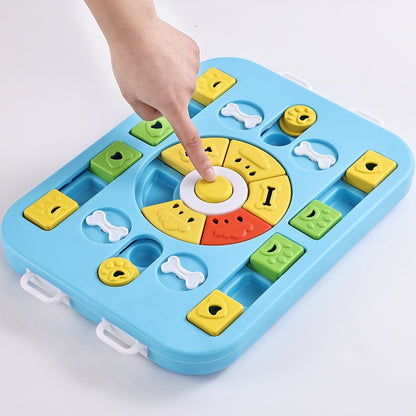 Blue Advanced Interactive Dog Puzzle Toy - Multi-Mechanism Treat Dispensing Slow Feeder for Mental Enrichment - view 4