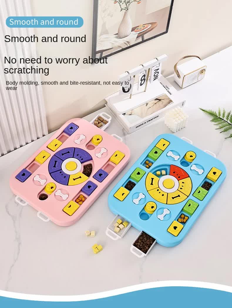 Blue Advanced Interactive Dog Puzzle Toy - Multi-Mechanism Treat Dispensing Slow Feeder for Mental Enrichment - view 6