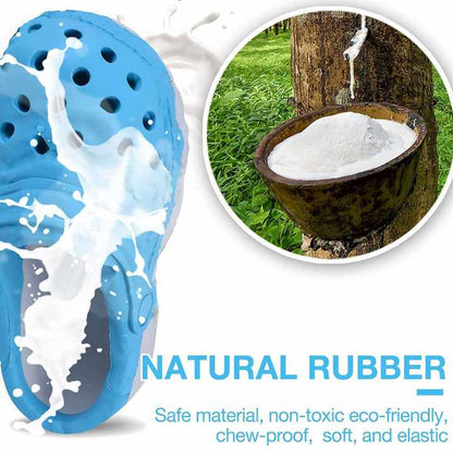 Size S Blue Tough Slipper Dog Chew Toy - Natural Rubber Treat Dispenser & Teeth Cleaner for Interactive Play & Boredom Relief - view 2
