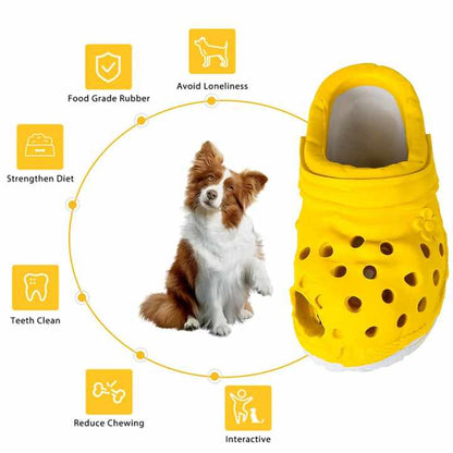 Size L Red Tough Slipper Dog Chew Toy - Natural Rubber Treat Dispenser & Teeth Cleaner for Interactive Play & Boredom Relief - view 4
