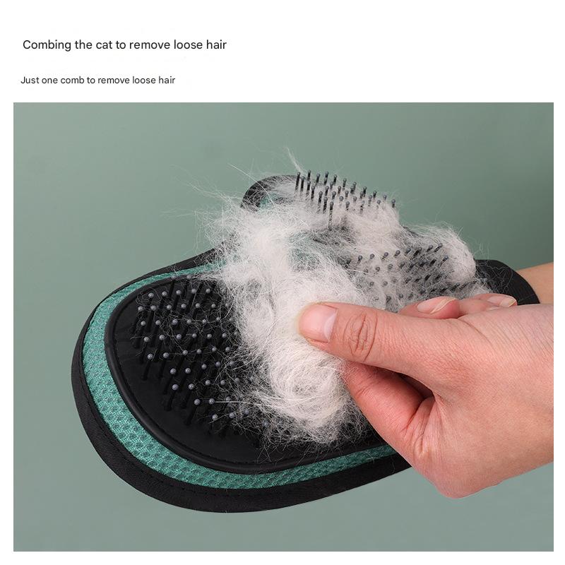 2 Pcs Pink And Black Pet Grooming Glove - Gentle Deshedding & Massage Mitt for Dogs & Cats, Efficient Fur Remover - view 5