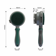 Pink And Grey Dual-Sided Pet Grooming Brush - Self-Cleaning Slicker & Gentle Massage Bath Comb for Dogs & Cats - view 2