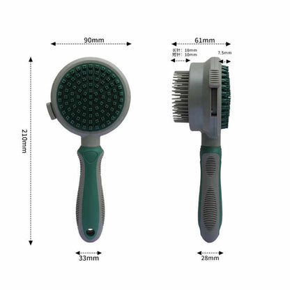 Pink And Grey Dual-Sided Pet Grooming Brush - Self-Cleaning Slicker & Gentle Massage Bath Comb for Dogs & Cats - view 2