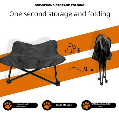 Green Elevated Comfort Pet Bed - Portable & Foldable Dog Cat Cot - Durable 600D Oxford Fabric, Washable Cover, All Seasons - view 5