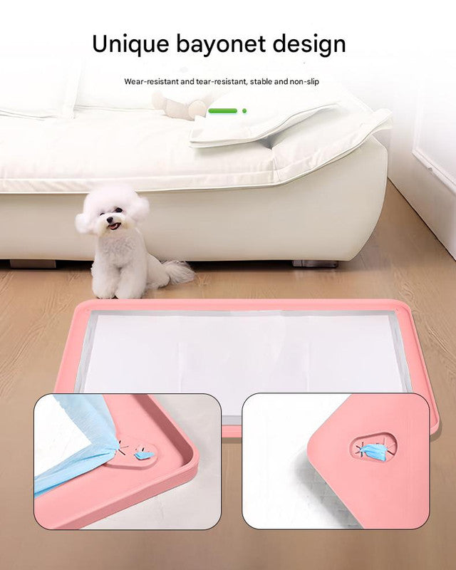 Black Reusable Silicone Pet Pee Pad Holder - Non-Slip Training Tray with Spill-Proof Edges for Dogs & Puppies(62cm x 42cm) - view 5