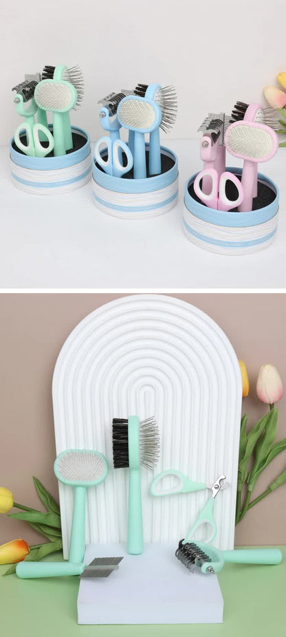 Blue Complete 5-in-1 Pet Grooming Care Kit - Professional Deshedding Brushes, Combs & Nail Clippers Set for Dogs & Cats - view 2
