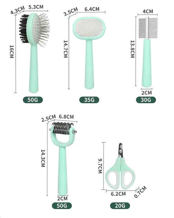 Blue Complete 5-in-1 Pet Grooming Care Kit - Professional Deshedding Brushes, Combs & Nail Clippers Set for Dogs & Cats - view 3