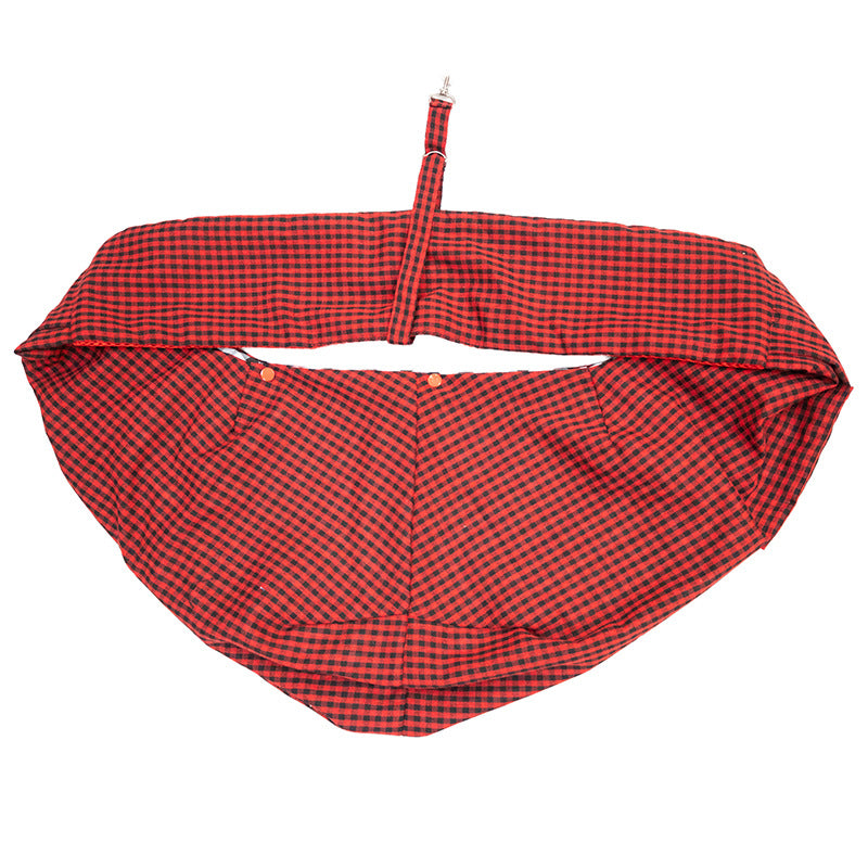 Black and Red Checkered Comfortable Pet Sling Carrier for Small Dogs & Cats - Breathable Cotton Checkered Bag, Hands-Free, Safety Features - view 3