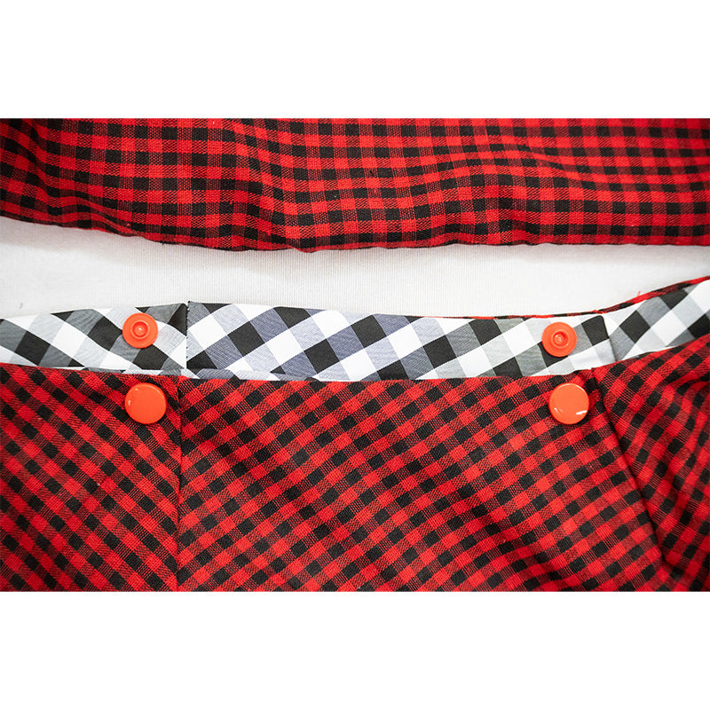 Black and Red Checkered Comfortable Pet Sling Carrier for Small Dogs & Cats - Breathable Cotton Checkered Bag, Hands-Free, Safety Features - view 6