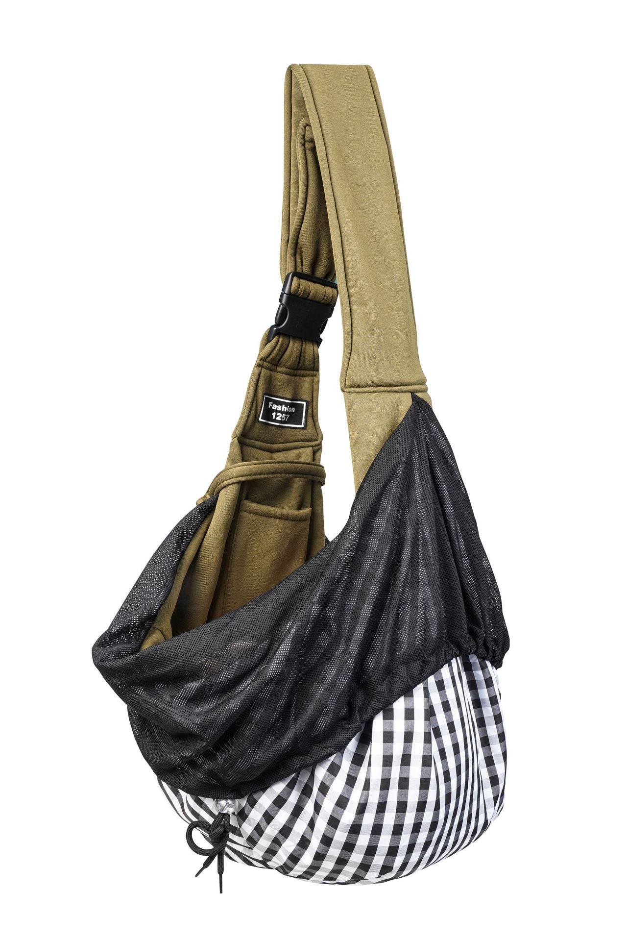 Green Breathable Pet Sling Carrier for Small Dogs & Cats - Adjustable Hands-Free Travel Pouch with Safety Leash & Pocket - view 4