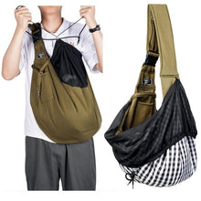 Red Breathable Pet Sling Carrier for Small Dogs & Cats - Adjustable Hands-Free Travel Pouch with Safety Leash & Pocket - view 2