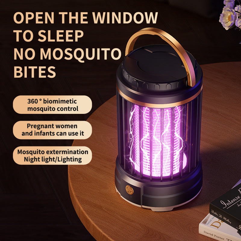 Dark Blue Portable 3-in-1 Electric Mosquito Zapper Lamp - UV Bug Killer, Warm Night Light & Bright Lantern, USB Plug-in use - view 3