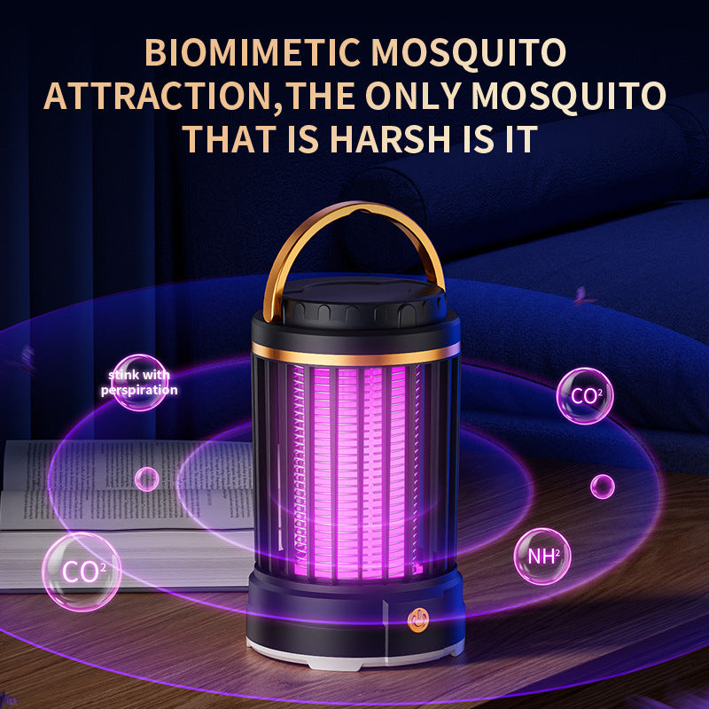 USB Rechargeable Dark Blue Portable 3-in-1 Electric Mosquito Zapper Lamp - UV Bug Killer, Warm Night Light & Bright Lantern - view 4