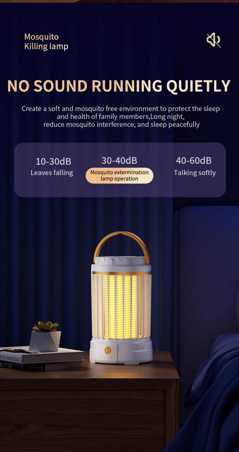 USB Rechargeable White Portable 3-in-1 Electric Mosquito Zapper Lamp - UV Bug Killer, Warm Night Light & Bright Lantern - view 7